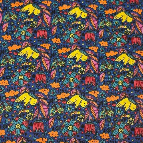 Tissu Printed cotton  555009 1marine