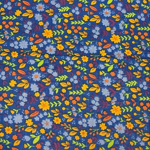 Tissu Printed cotton  555011 3bleu