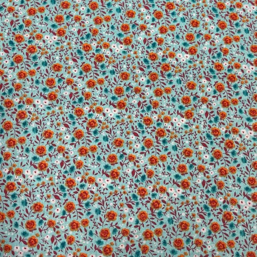 Tissu Printed cotton  555012 1turquoise