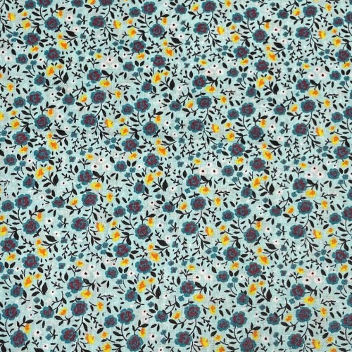Tissu Printed cotton  555012 2bleu