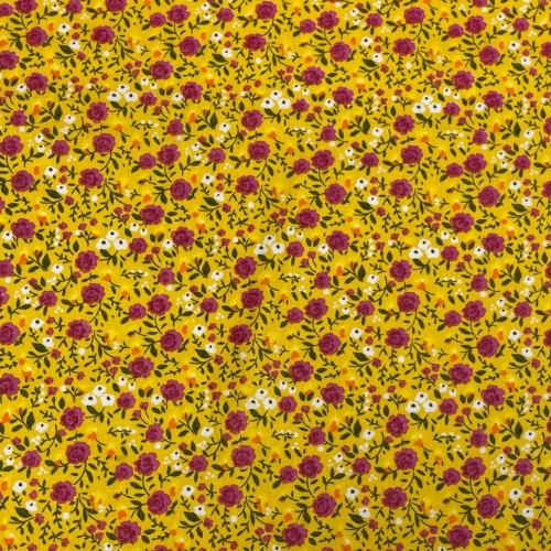 Tissu Printed cotton  555012 3jaune