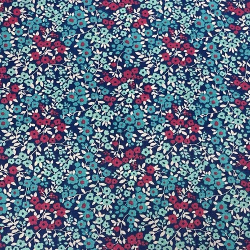 Tissu Printed cotton  555013 1bleu