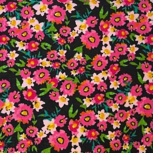 Tissu Printed cotton  667955 1noir