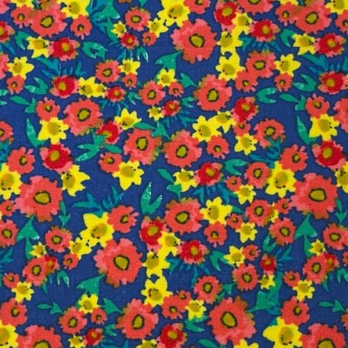 Tissu Printed cotton  667955 3bleu