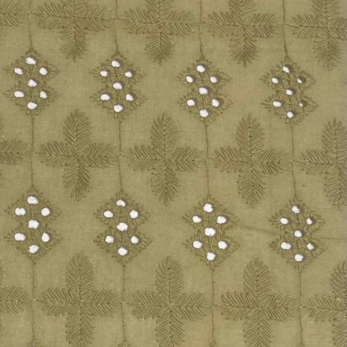 Tissu Broderie couleur 44677 kaki
