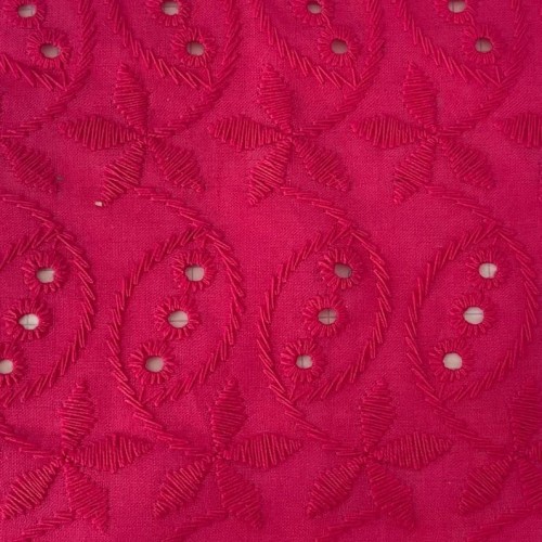 Tissu Color embroidery 44678 fuchsia