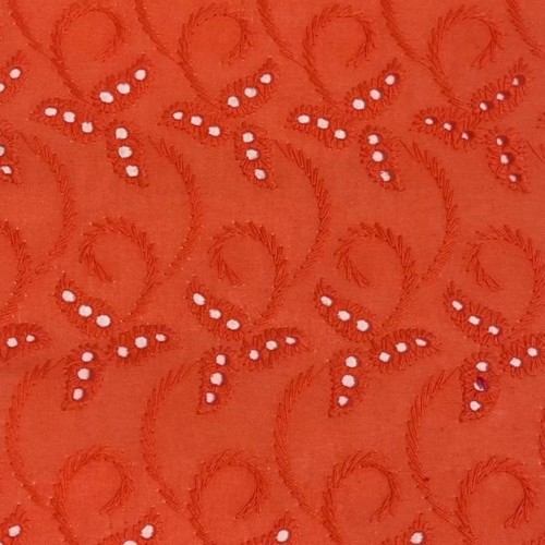 Tissu Color embroidery 44684 orange