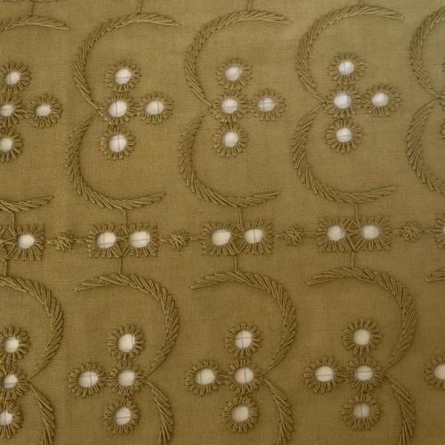 Tissu Color embroidery 45277 kaki