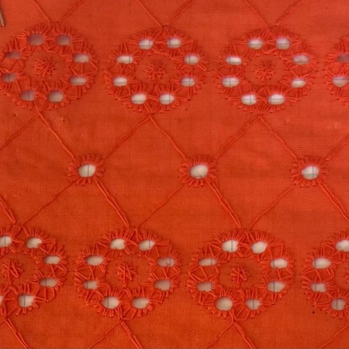 Tissu Color embroidery 7 orange