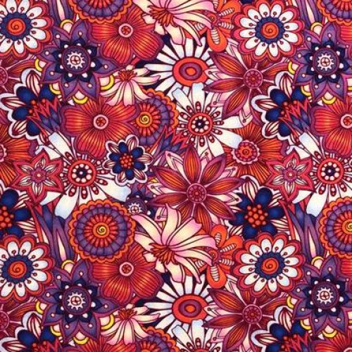 Tissu New digital printed cotton 311 rouge