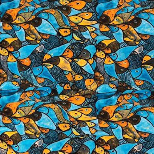 Tissu Nouveauté cotons imprimés digitaux 320 bleu