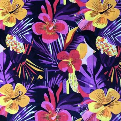 Tissu Nouveauté cotons imprimés digitaux 322 violet