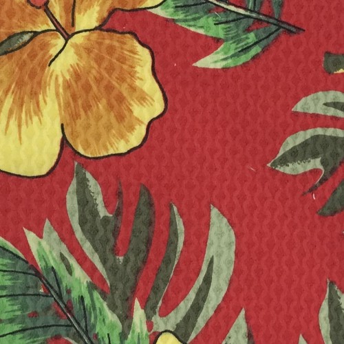 Tissu Printed pique honeycomb 20039 1rouge