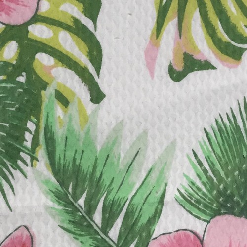 Tissu Printed pique honeycomb 20039 3blanc