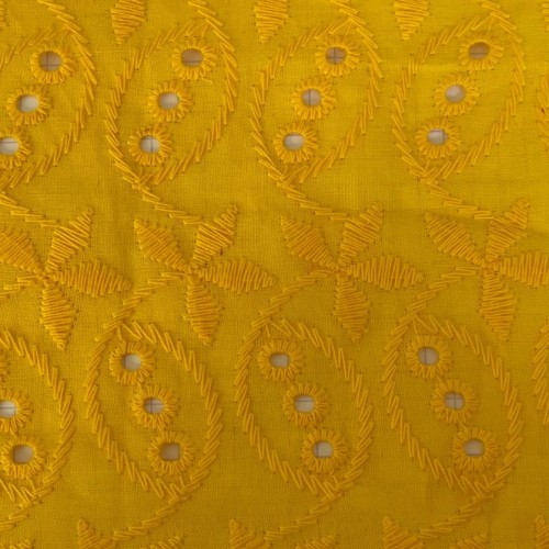 Tissu Broderie couleur 44678 jaune