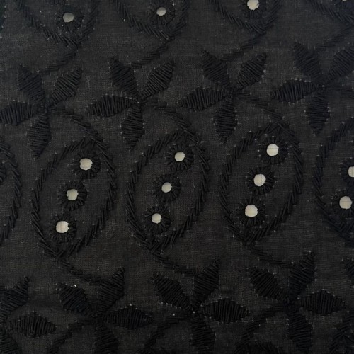 Tissu Color embroidery 44678 noir