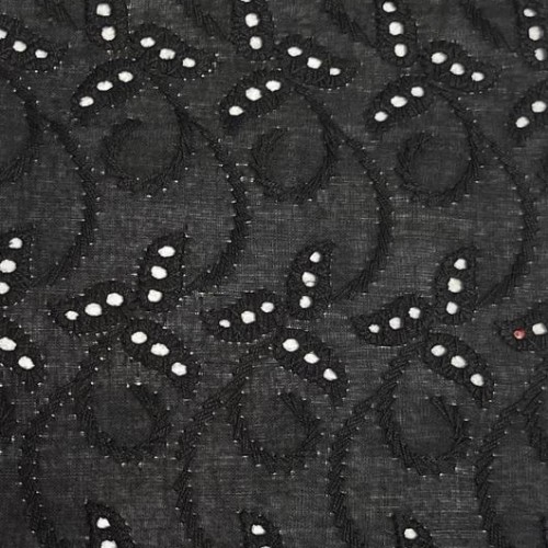 Tissu Color embroidery 44684 noir