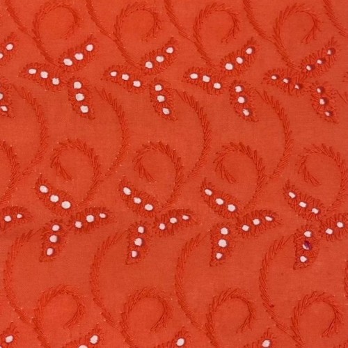 Tissu Color embroidery 44684 orange