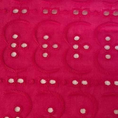Tissu Color embroidery 45277 fuchsia