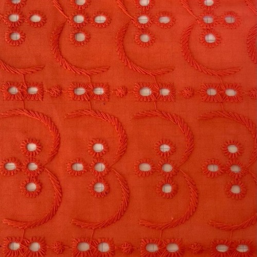 Tissu Color embroidery 45277 orange
