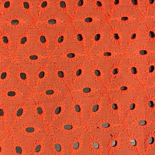 Tissu Broderie couleur 788 orange