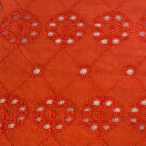Tissu Color embroidery 7 orange